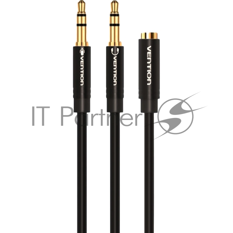 Переходник-разветвитель Vention гибкий Jack 3.5 mm F 4 pin/Jack 3.5 mm M x 2 - 1м BBDBF