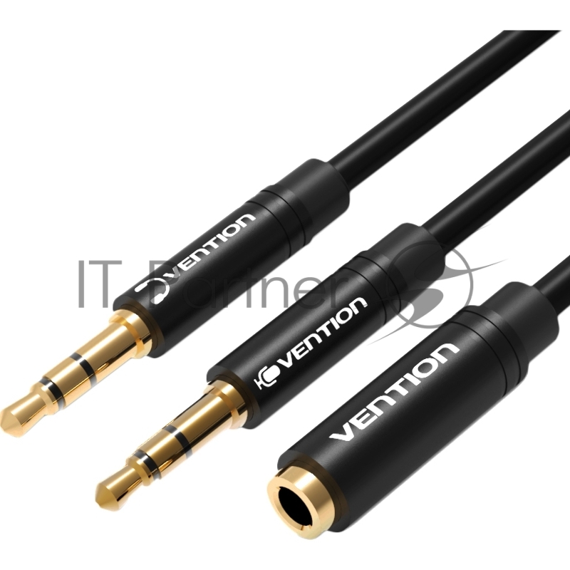 Переходник-разветвитель Vention гибкий Jack 3.5 mm F 4 pin/Jack 3.5 mm M x 2 - 1м BBDBF