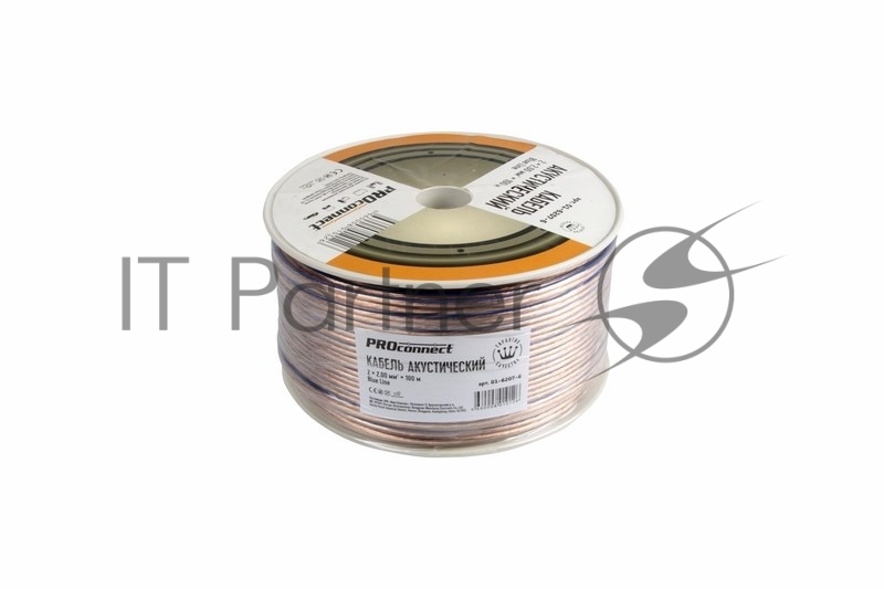 Кабель акустический PROconnect 2х2,00 мм², прозрачный BLUELINE, бухта 100 м
