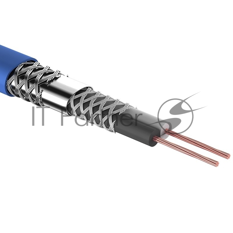 Кабель микрофонный REXANT 2х0,25 мм², ø 6,8 мм, синий, бухта 100 м