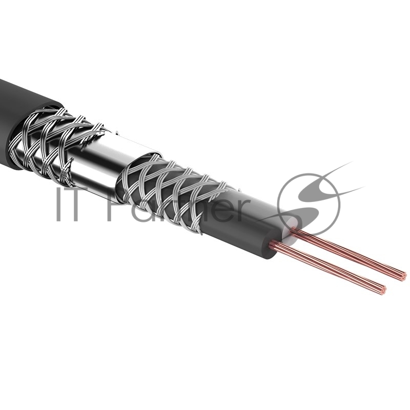 Кабель микрофонный REXANT 2х0,25 мм², ø 6,8 мм, черный, бухта 100 м