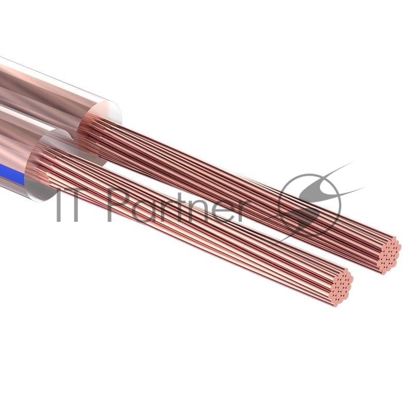 Кабель акустический REXANT 2х0,25 мм², прозрачный BLUELINE, мини-бухта 10 м