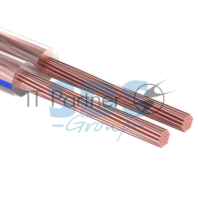 Кабель акустический REXANT 2х0,35 мм², прозрачный BLUELINE, мини-бухта 5 м