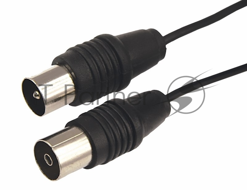 ВЧ кабель, ТВ гнездо - ТВ штекер, длина 15 метров, чeрный REXANT