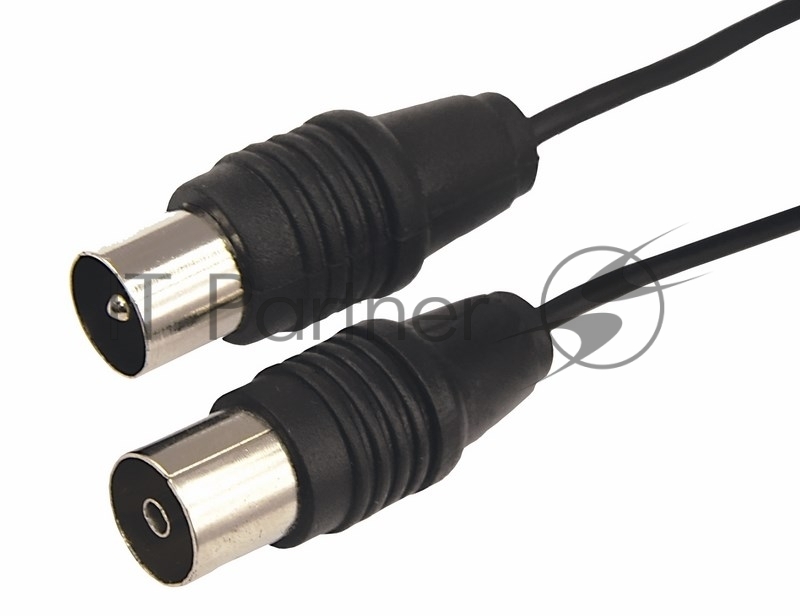 ВЧ кабель, ТВ гнездо - ТВ штекер, длина 5 метров, чeрный REXANT