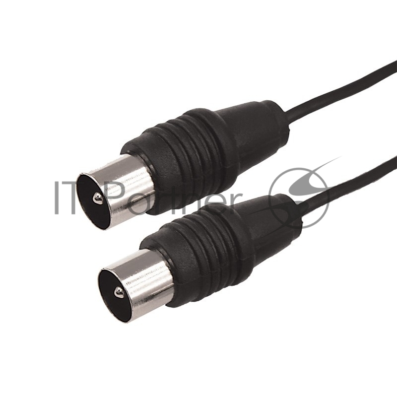 ВЧ кабель ТВ штекер - ТВ штекер, длина 25 метров, черный REXANT