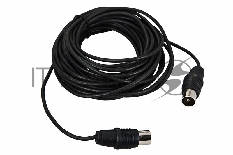 ВЧ кабель ТВ штекер - ТВ штекер, длина 7 метров, черный REXANT