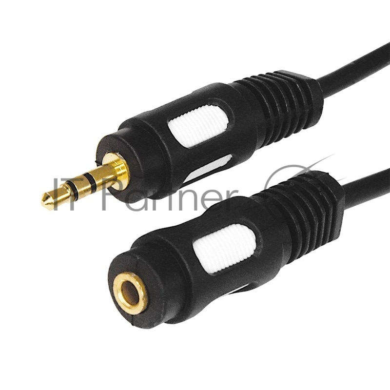 Шнур Стерео 3,5 мм гнездо - Стерео 3,5 мм штекер, длина 1,5 метра (GOLD) REXANT