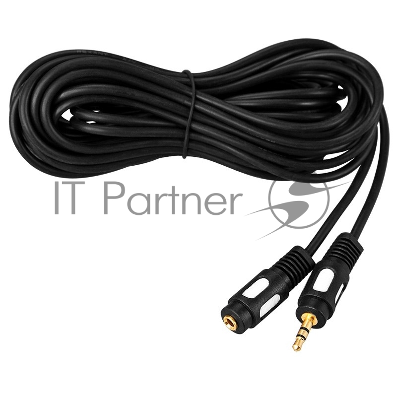 Шнур Стерео 3,5 мм гнездо - Стерео 3,5 мм штекер, длина 1,5 метра (GOLD) REXANT