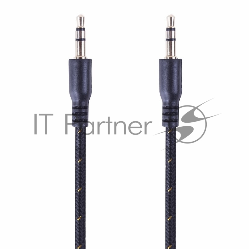 Аудиокабель AUX 3.5 мм в тканевой оплетке 1 м черный REXANT