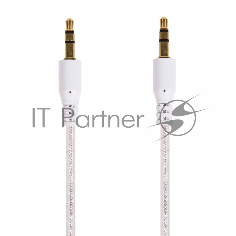 Аудиокабель AUX 3.5 мм гелевый 1 м белый REXANT