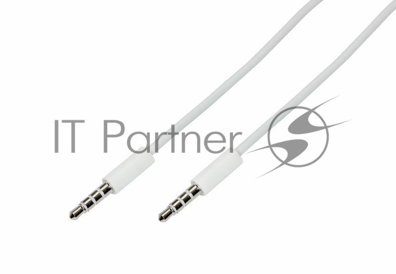 Аудиокабель 3,5 мм штекер-штекер 1 м белый