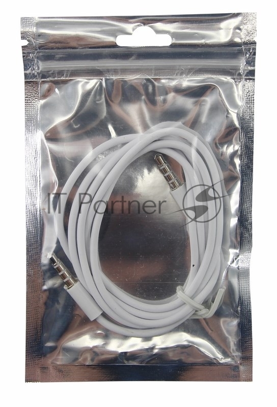 Аудиокабель 3,5 мм штекер-штекер 1 м белый