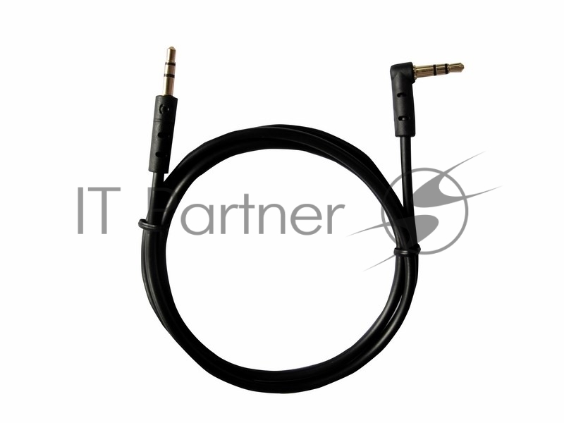 Аудиокабель 3,5 мм штекер-штекер угловой 1 м черный REXANT