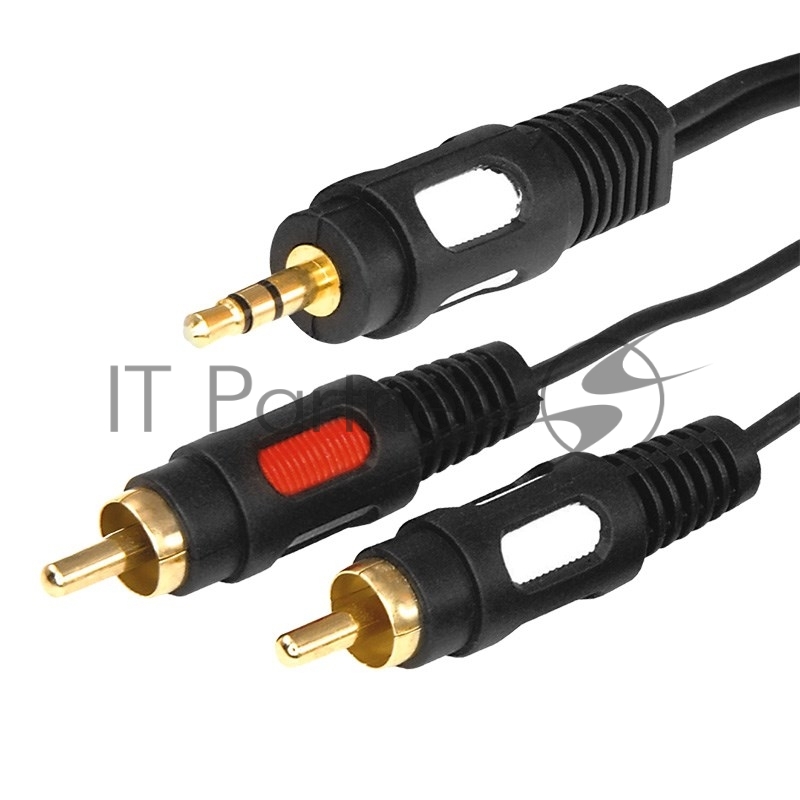 Шнур Стерео 3,5 мм - 2 RCA, длина 5 мeтров (GOLD) REXANT