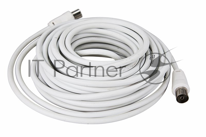 Шнур ТВ гнездо - ТВ штекер, длина 15 метров, белый REXANT