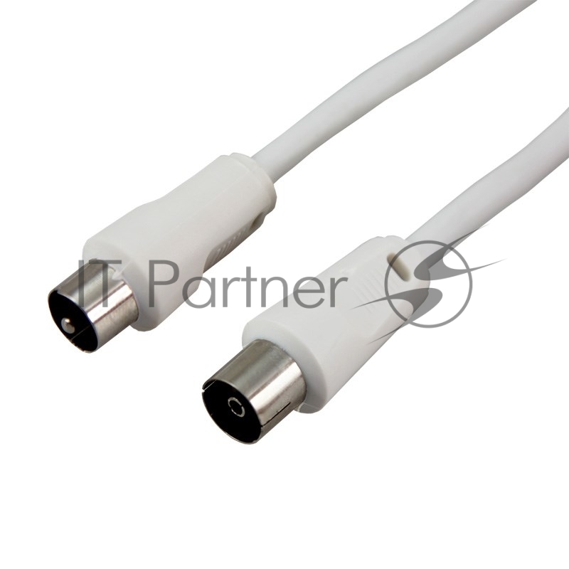 Шнур ТВ гнездо - ТВ штекер, длина 3 метра, белый REXANT