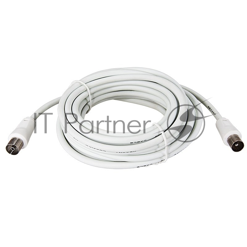Шнур ТВ гнездо - ТВ штекер, длина 3 метра, белый REXANT