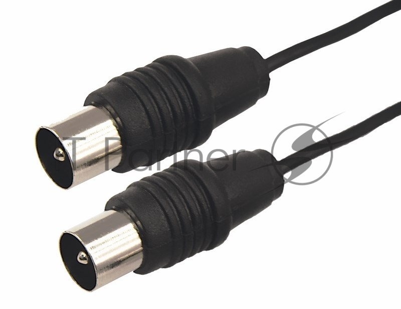 ВЧ кабель ТВ штекер - ТВ штекер, длина 3 метра, черный REXANT