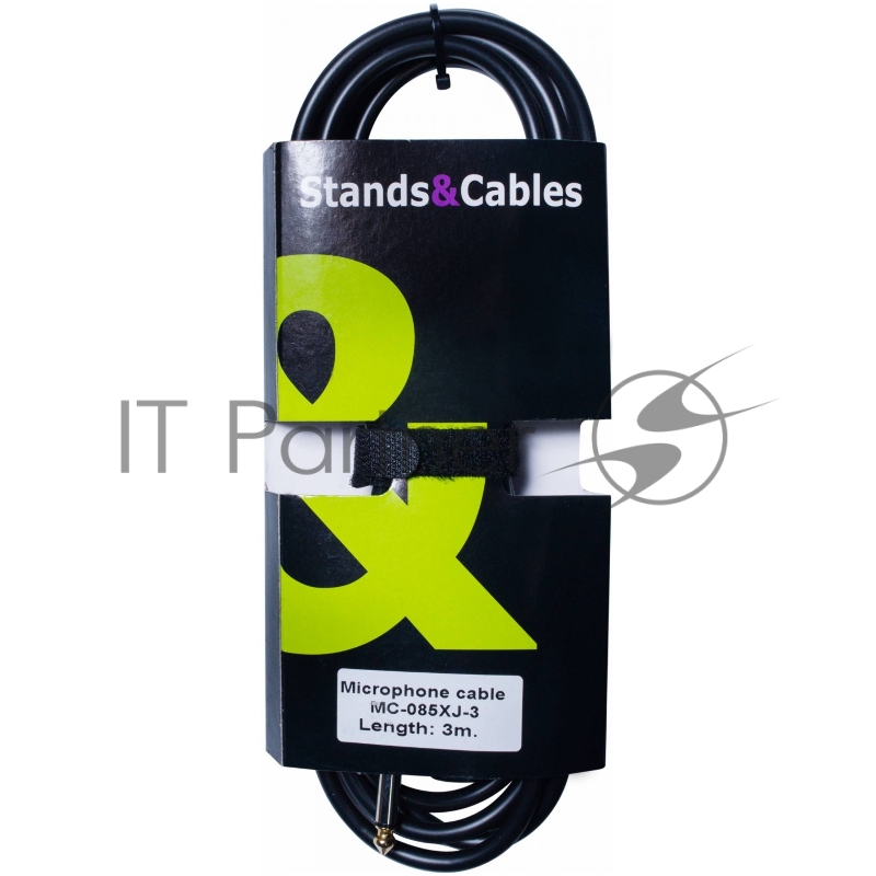 Кабель распаянный STANDS & CABLES MC-085XJ-3 3 м. Разъемы: XLR папа - Jack 6,3 мм. моно . Цвет: черный