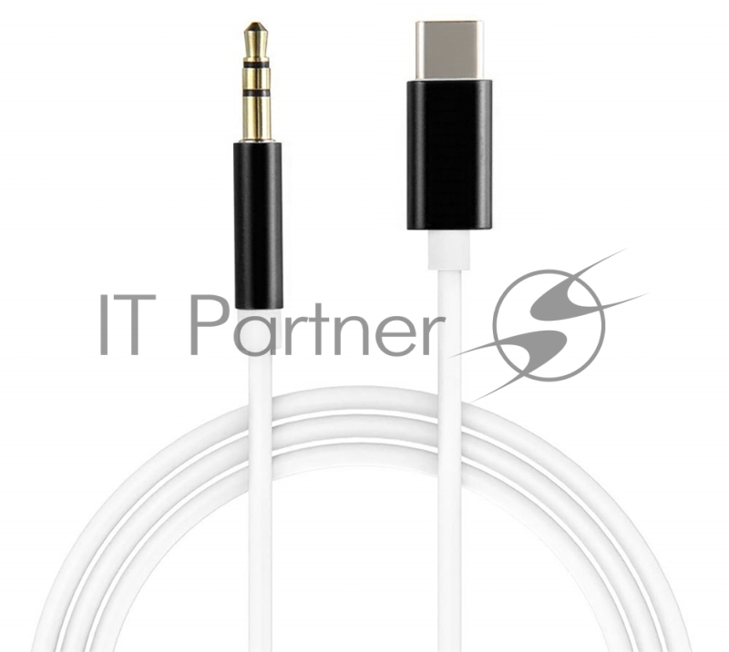 Кабель аудио Greenconnect TypeC - AUX jack 3,5mm, ультрагибкий, белый, черный, GCR-52329