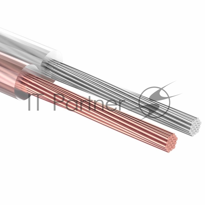 Кабель акустический REXANT 2х2,50 мм², прозрачный SILICON, мини-бухта 10 м