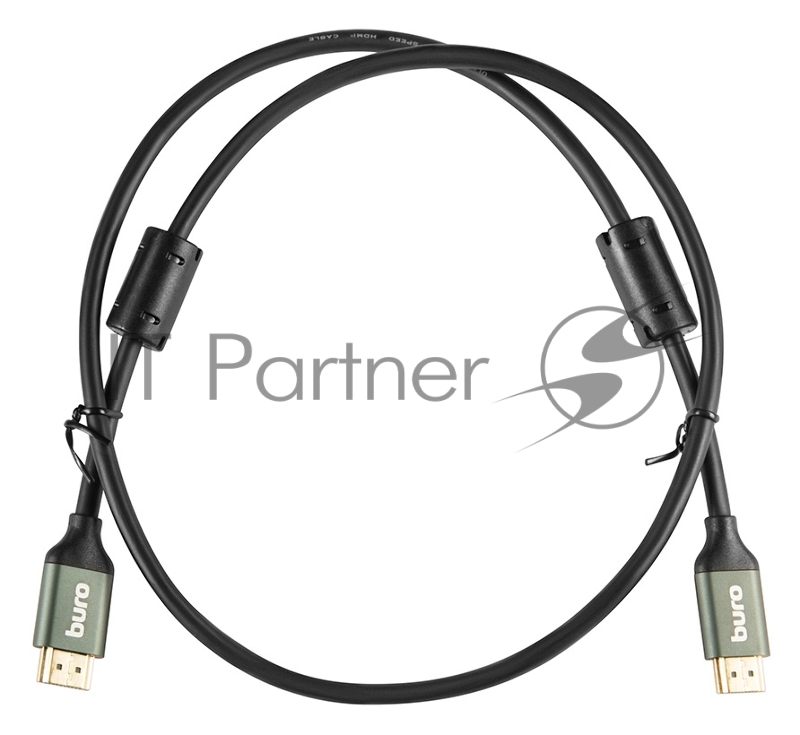 Кабель аудио-видео Buro HDMI (m)/HDMI (m) 1м. феррит.кольца Позолоченные контакты черный (BHP-HDMI-2.1-1G)