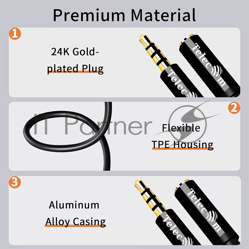 Кабель удлинит 3.5 Jack (M) - 3.5 Jack (F), 1.5м Telecom PRO <TAV7179M-1.5M>