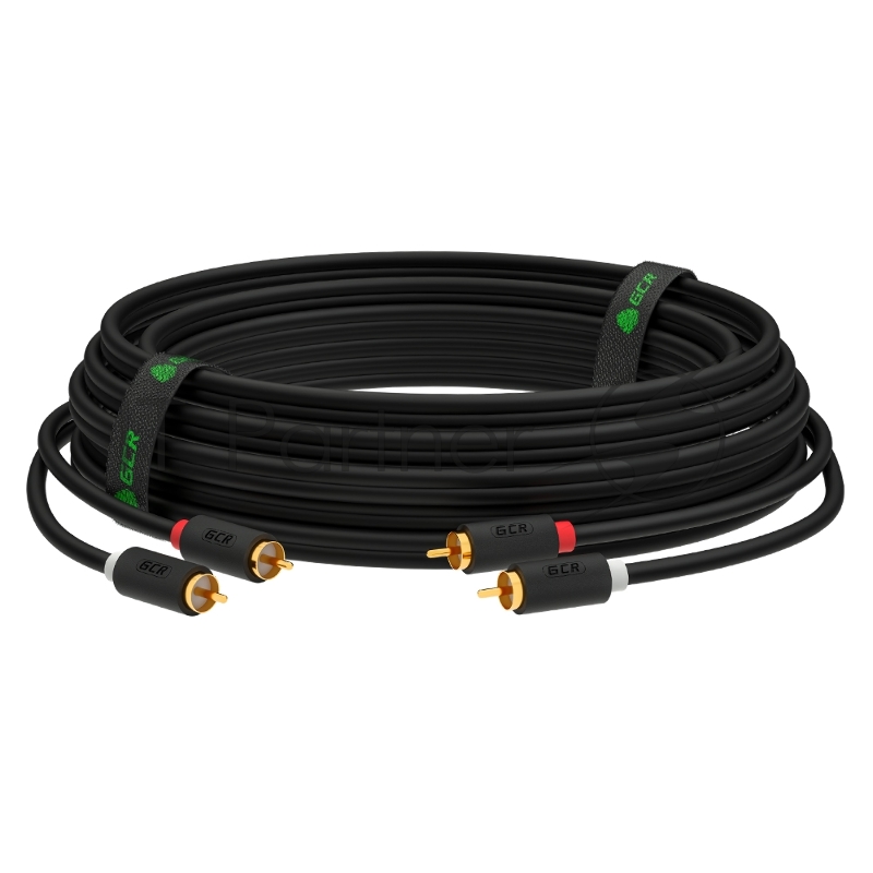 Кабель GCR 20.0m аудио 2 х RCA / 2 х RCA , GOLD, черный, GCR-53114