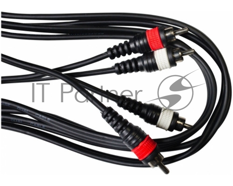 STANDS & CABLES DUL-002-3 Аудио кабель 3 м. Разъемы: 2xRCA папа - 2xRCA папа. Цвет: черный.