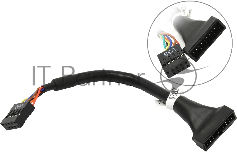 Переходник для материнской платы Espada USB 2.0 IDC 10pin/9pin female to USB 3.0 20pin/19pin male 15см, EPOW10pin20pin