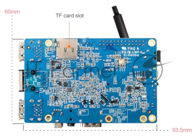 Микрокомпьютер Orange PI 3 2Gb + 8Gb EMMC, Android 7, с кабелем питания. (44286)
