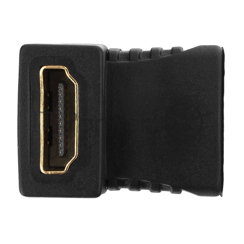 Переходник Gembird Переходник HDMI-HDMI 19F/19F, угловой, золотые разъемы, пакет A-HDMI-FFL