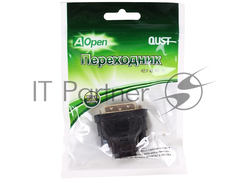 Переходник Aopen HDMI 19F to DVI-D 25M позолоченные контакты <ACA312>