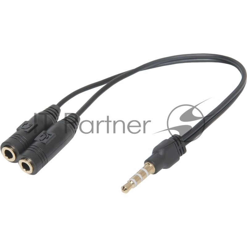 Переходник Defender Headset Jack 2*3.5jack—3.5 4pin jack 0,15м