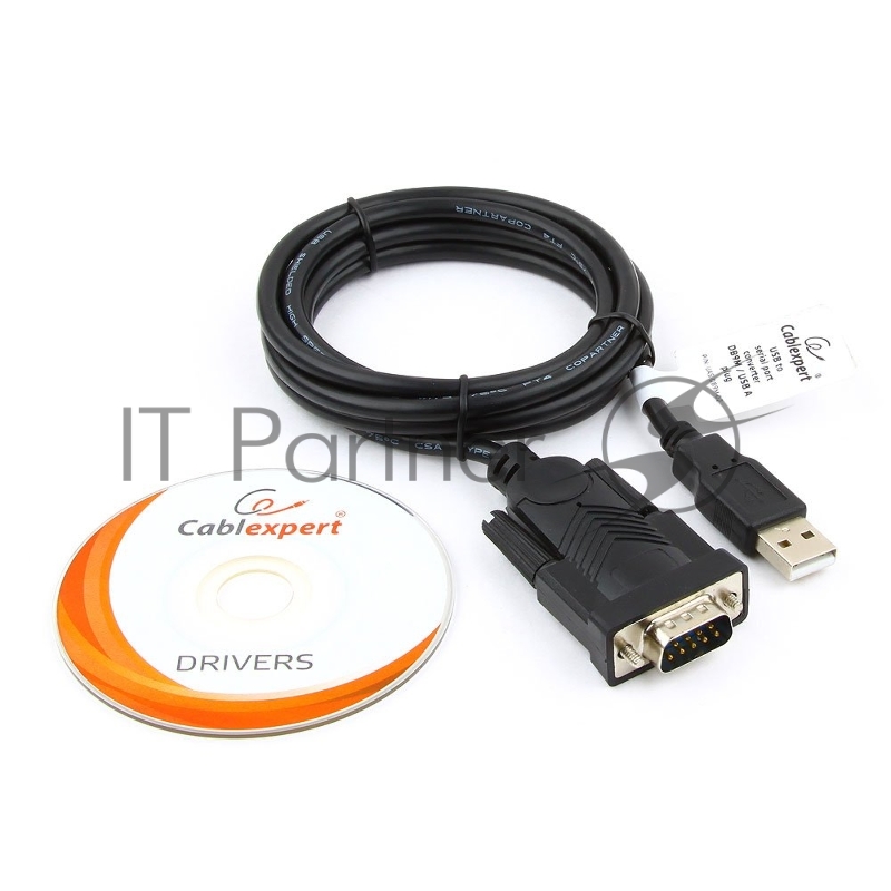 Конвертер USB->SERIAL Cablexpert UAS-DB9M-02 AM/DB9M, 1,5 м, PL2303TA, WinXP-Win8, черный, пакет