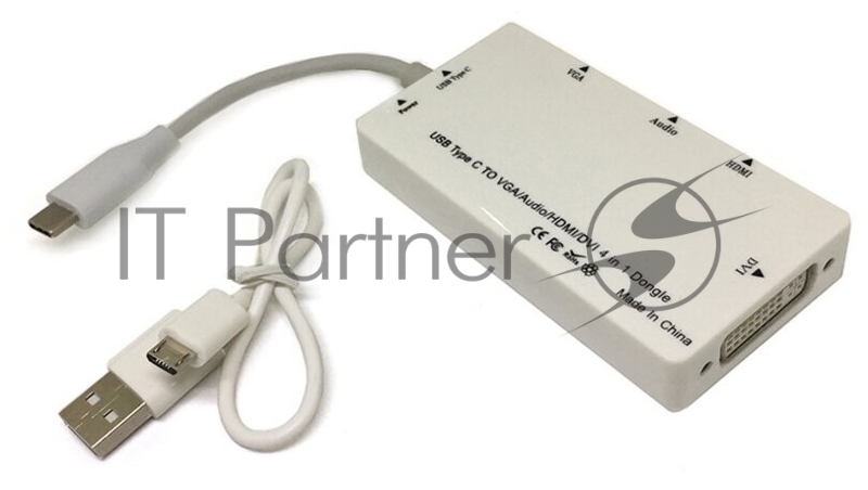 Видео конвертер для ПК Espada USB 3.1 type C to VGA/HDMI/DVI/Audio Модель: EtyC4in1