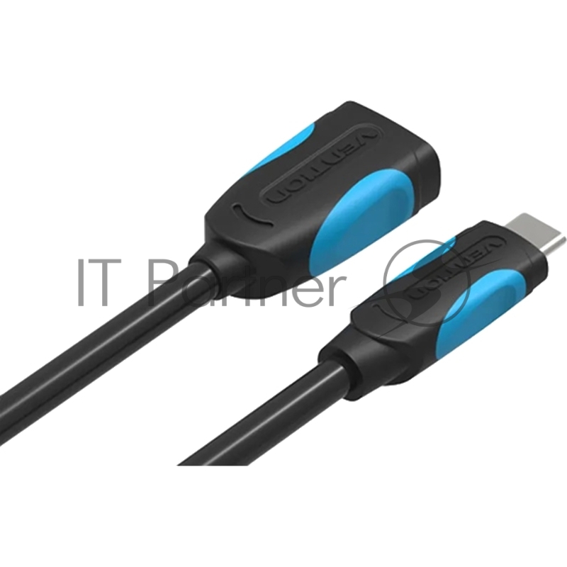 Адаптер-переходник Vention USB Type C M/ OTG USB 3.0 AF, гибкий - 0,1м. VAS-A51-B010