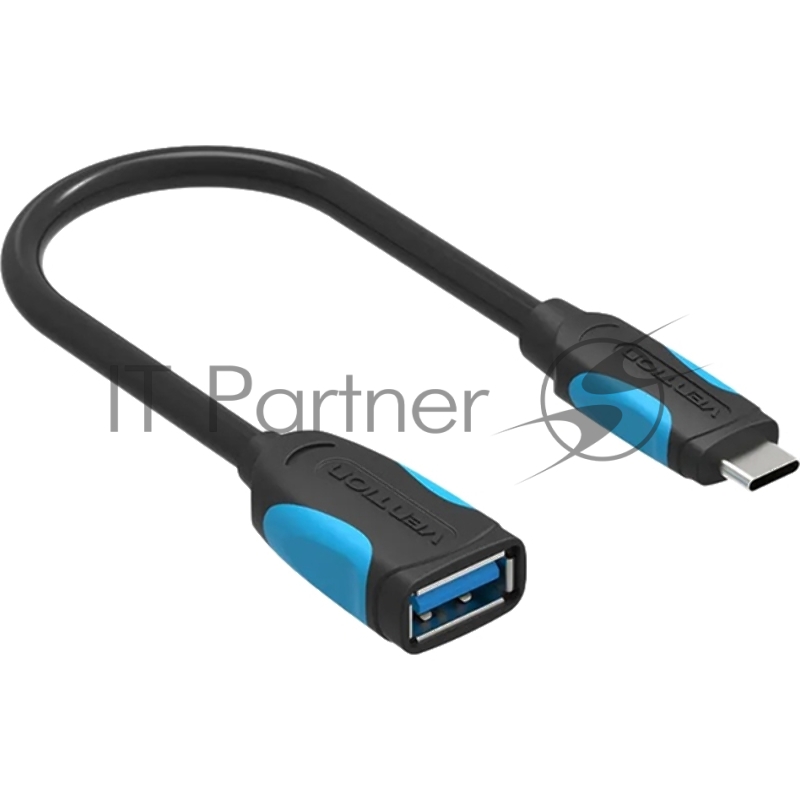 Адаптер-переходник Vention USB Type C M/ OTG USB 3.0 AF, гибкий - 0,1м. VAS-A51-B010