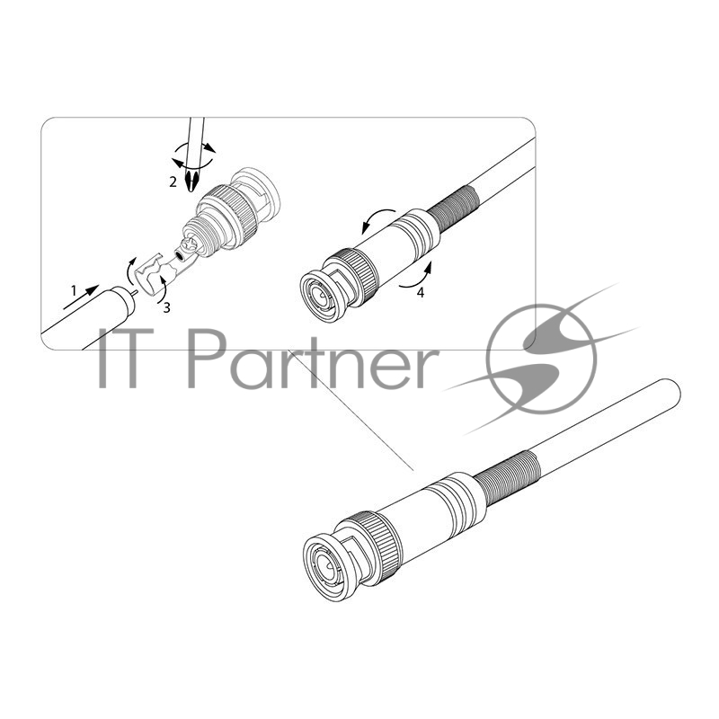 Разъем штекер BNC под винт с пружиной металл | 05-3073 | REXANT