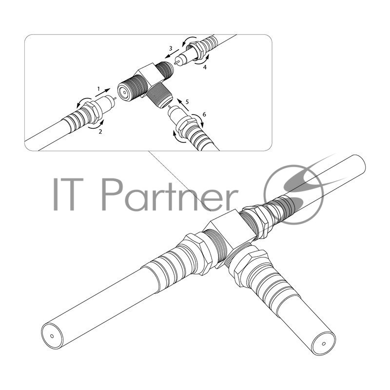 Переход соединитель x3 гнезда F (F-тройник) PROCONNECT | 05-4204-4 | PROconnect