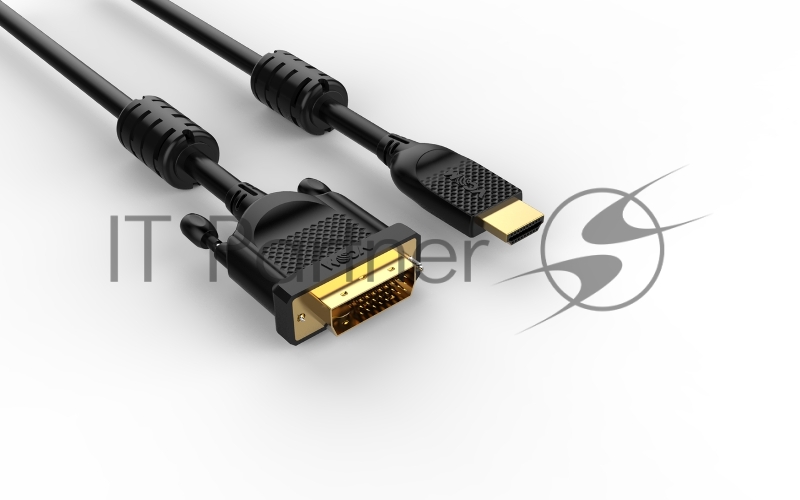 Кабель HDMI AM/DVI(24+1)M, 5м, CU, 1080P@60Hz, 2F, VCOM <CG484GD-5M>