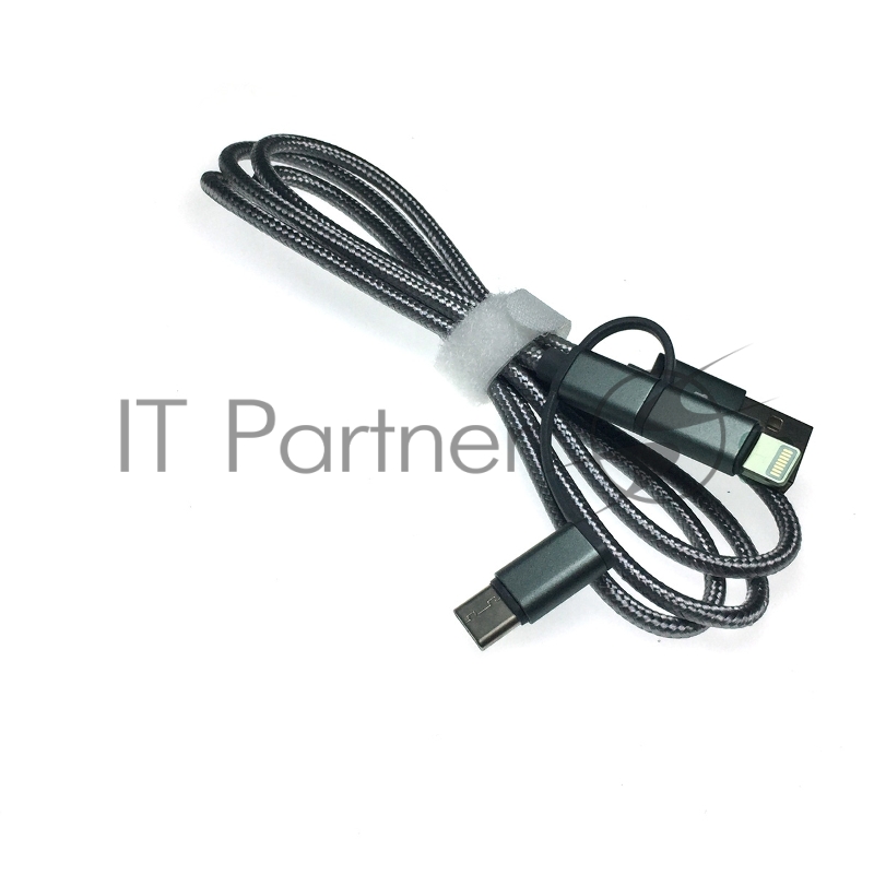 Переходник Espada 3в1 USB 2.0 Am to Lightning/microUSB/USB3.1С серый. Eusb3in1m-m-gr