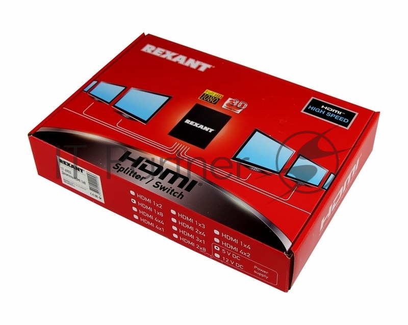 Делитель гнездо HDMI на 8 гнезд HDMI, металл REXANT