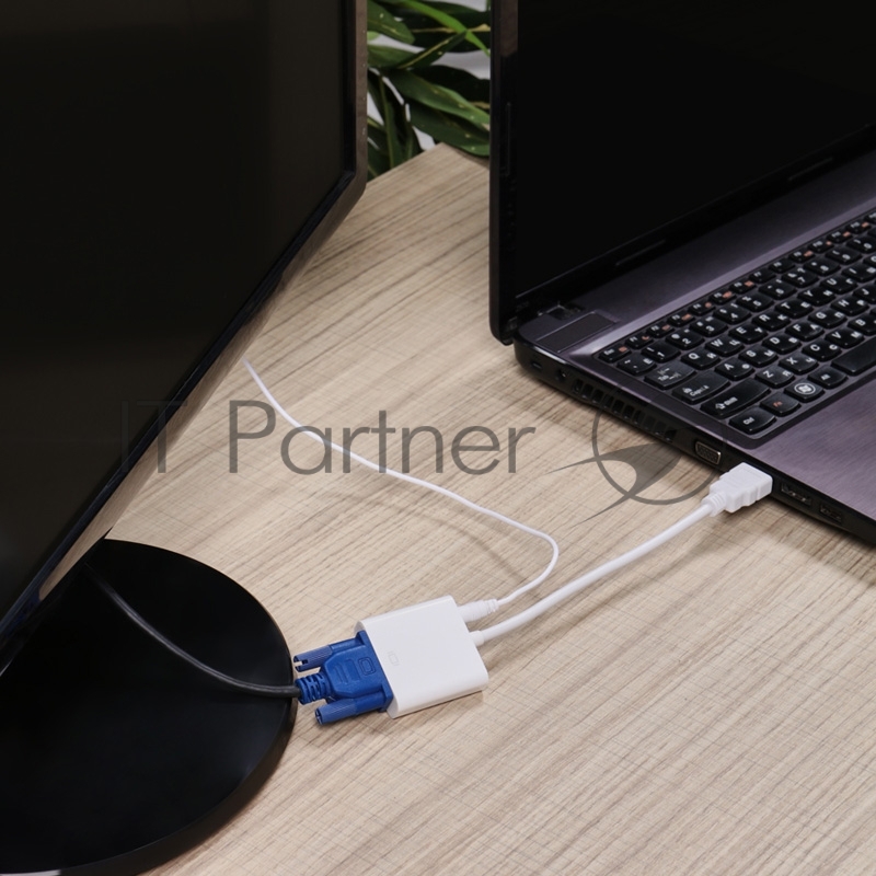 Переходник штекер HDMI - гнездо VGA, провод + шнур стерео 3,5 мм REXANT