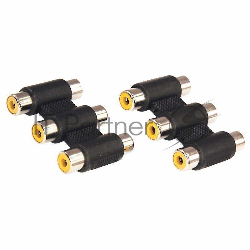 Переходник аудио (3 гнезда RCA - 3 гнезда RCA), тринокль, (1шт.) REXANT