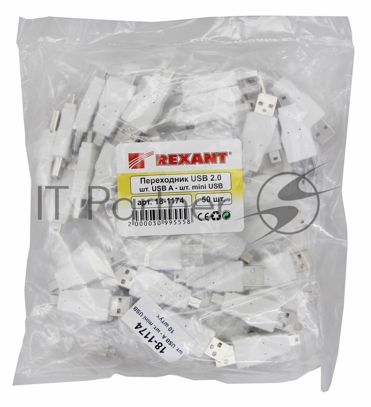 Переходник штекер USB-A (Male)-штекер miniUSB (Male) REXANT