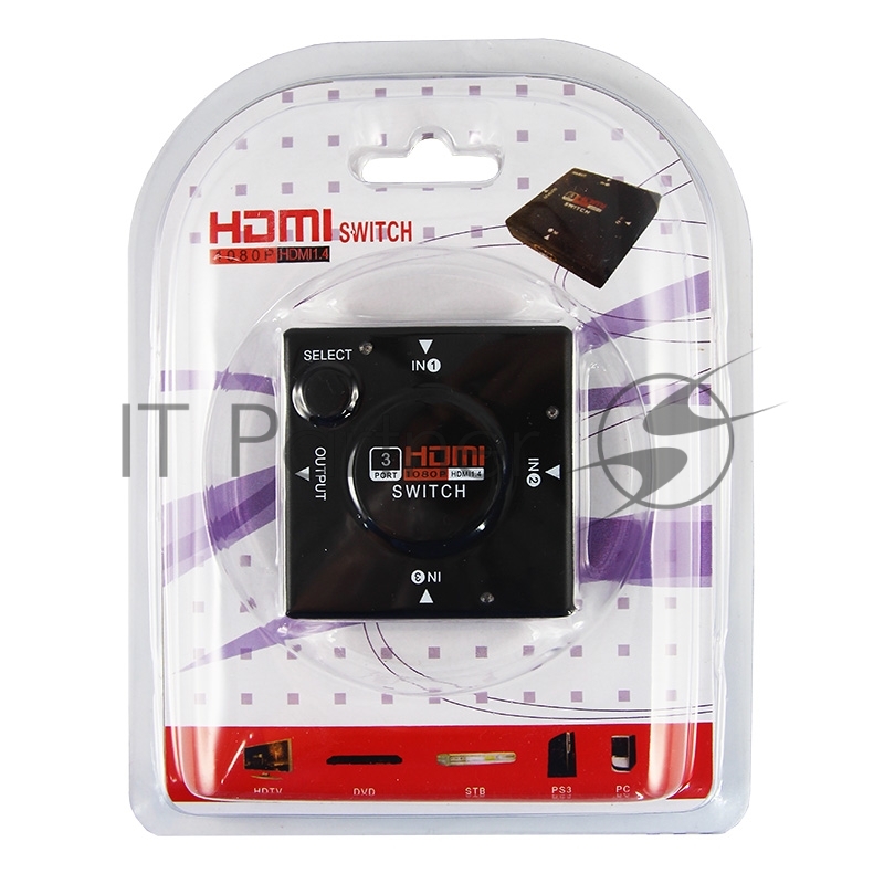 Переключатель гнездо HDMI на 3 гнезда HDMI, без питания, пластик REXANT