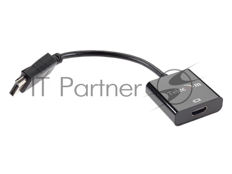Адаптер-переходник Telecom/VCOM DisplayPort (Male) - HDMI (Female) 4K@60Hz, 0.2 метра, чёрный (TA555)