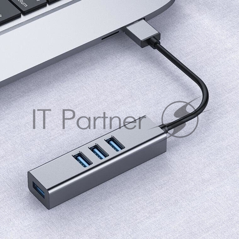 Переходник USB 3.0 -->4 USB3.0, Aluminum Shell, 0.2м Telecom <TA310U>